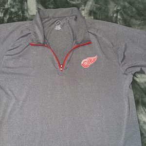 Knights Apparels NHL Detroit Red Wings Jacket Mens XL Gray Long Sleeve 1/4 Zip